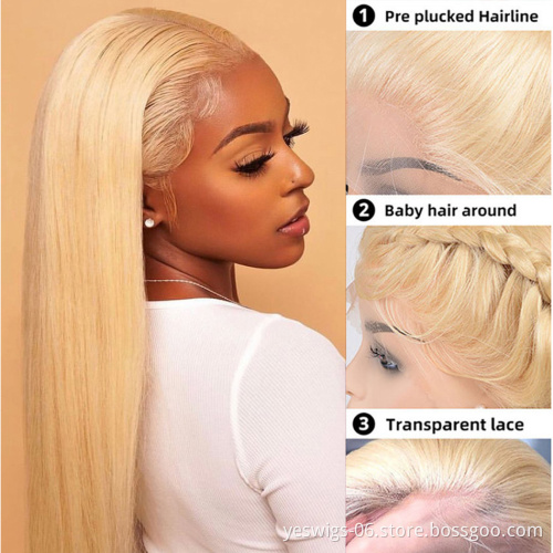 Cheap Yeswigs 613 Blonde Hd Full Lace Front Wig Raw Malasyia Human Hair Transparent Lace Frontal Wig Human Hair For Black Women